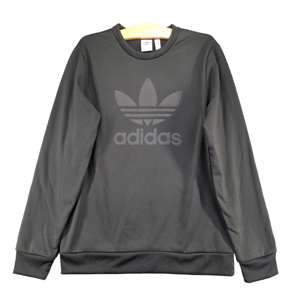 Adidas Youth Boys Spell Out Pullover Sweatshirt Black XL Crew Neck Athleisure